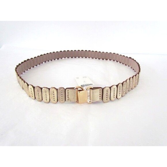 NEW Anthropologie Tabitha Stretch Leather Women\'s Belt Pearl Size Large main image 4